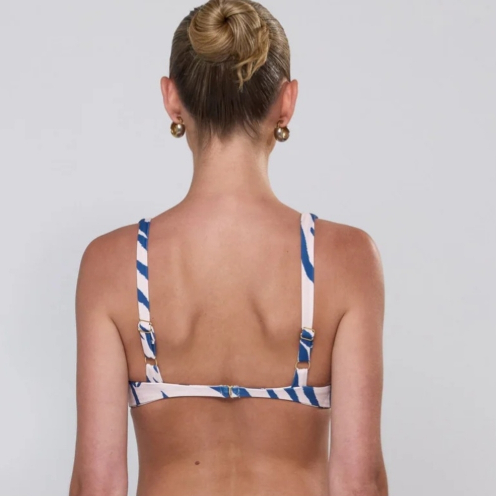 RESA Blue and White Zebra-Print Underwire Bikini Top - Picture 2 of 7